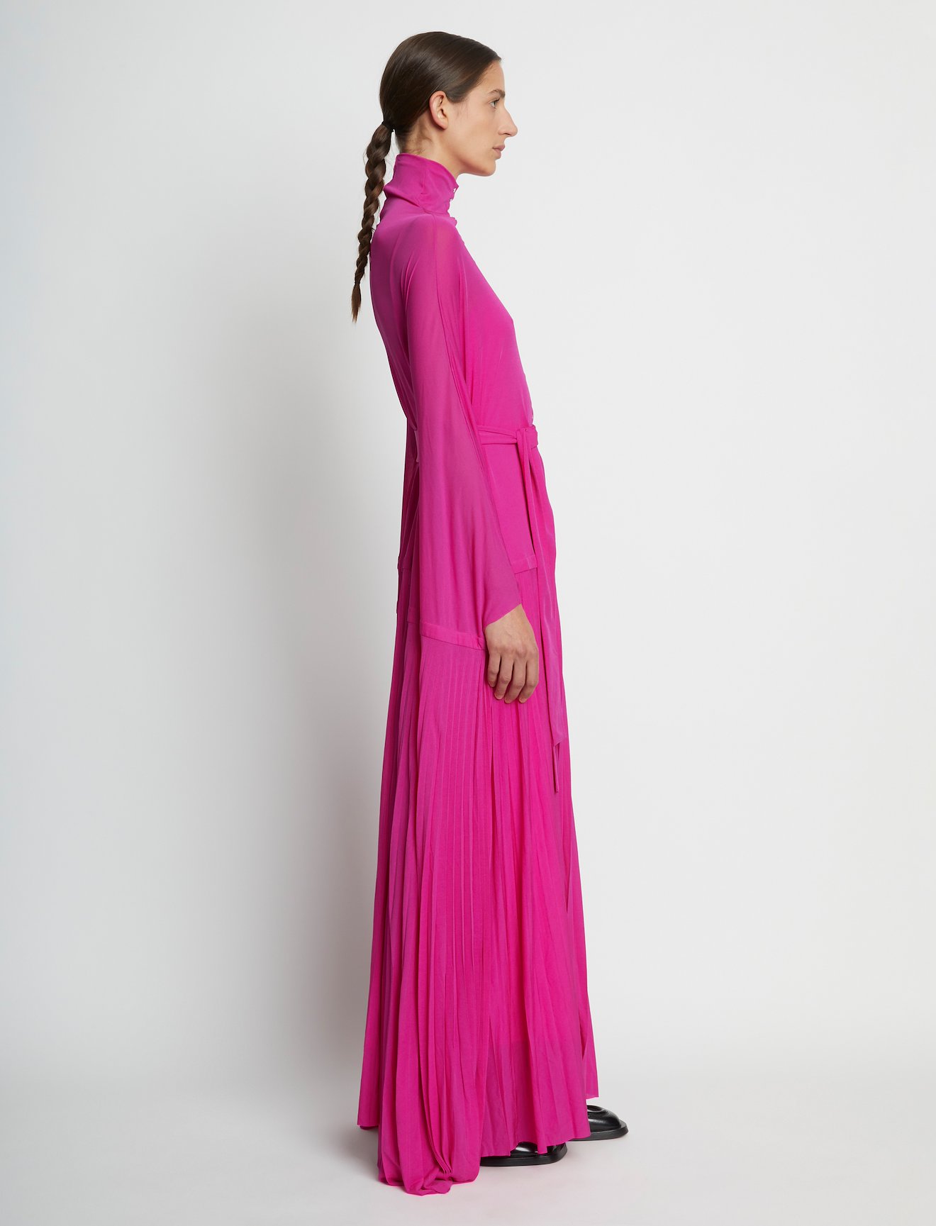 Crepe Jersey Pleated Dress #1