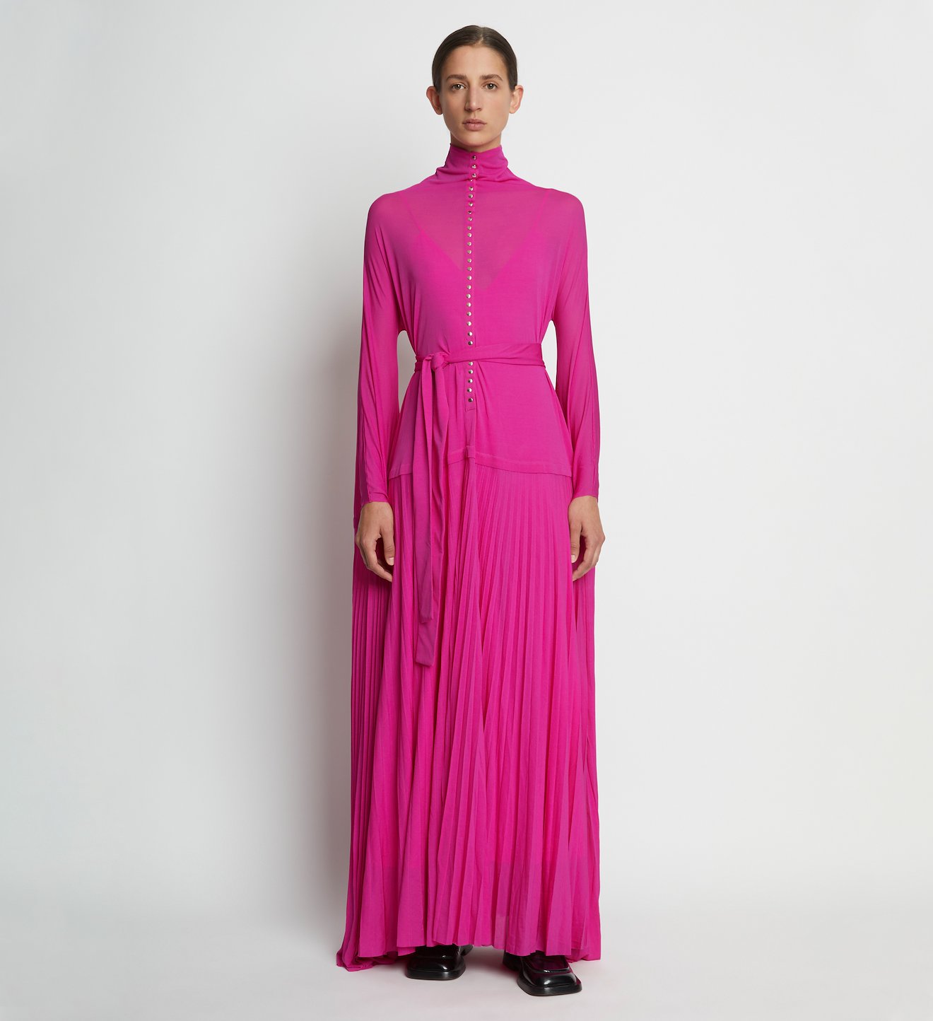 Crepe Jersey Pleated Dress