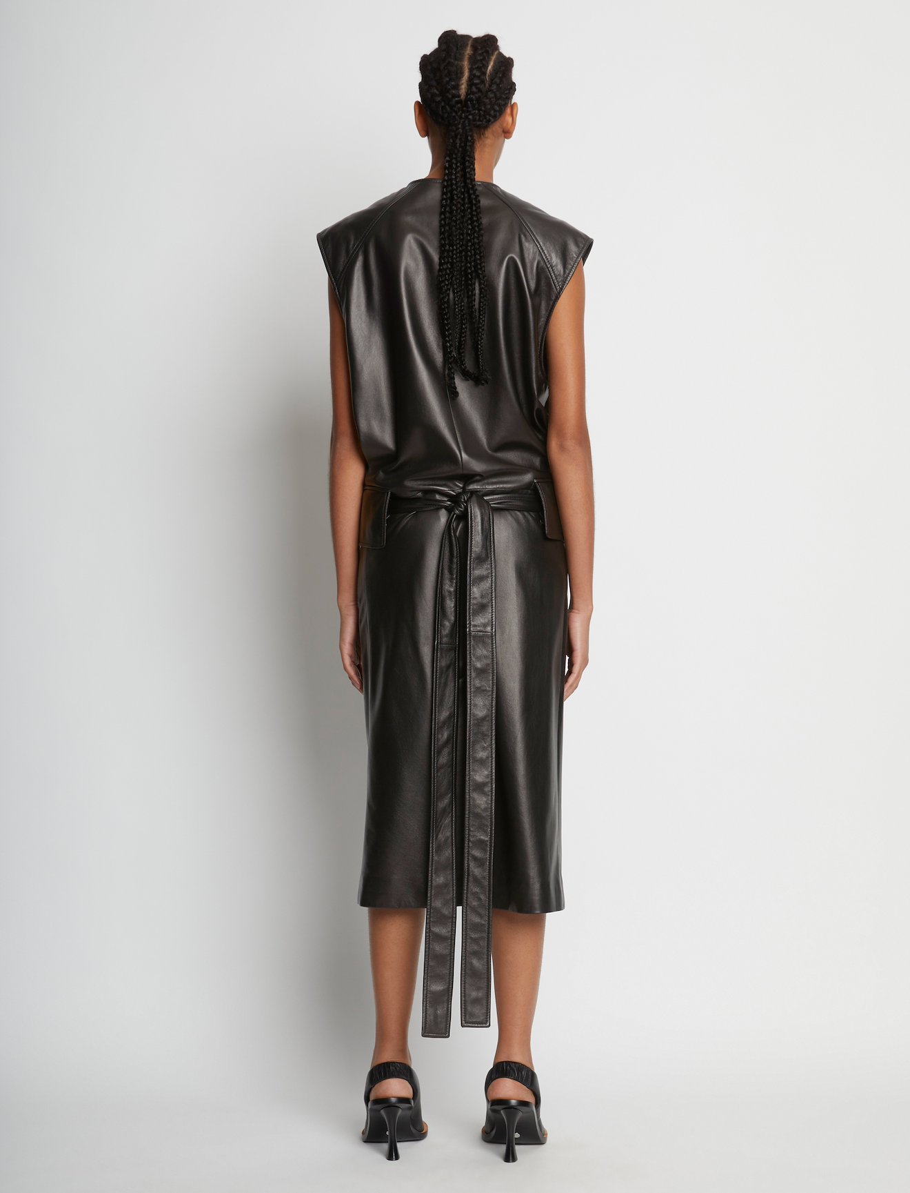 Leather Double Breasted Wrap Dress #2