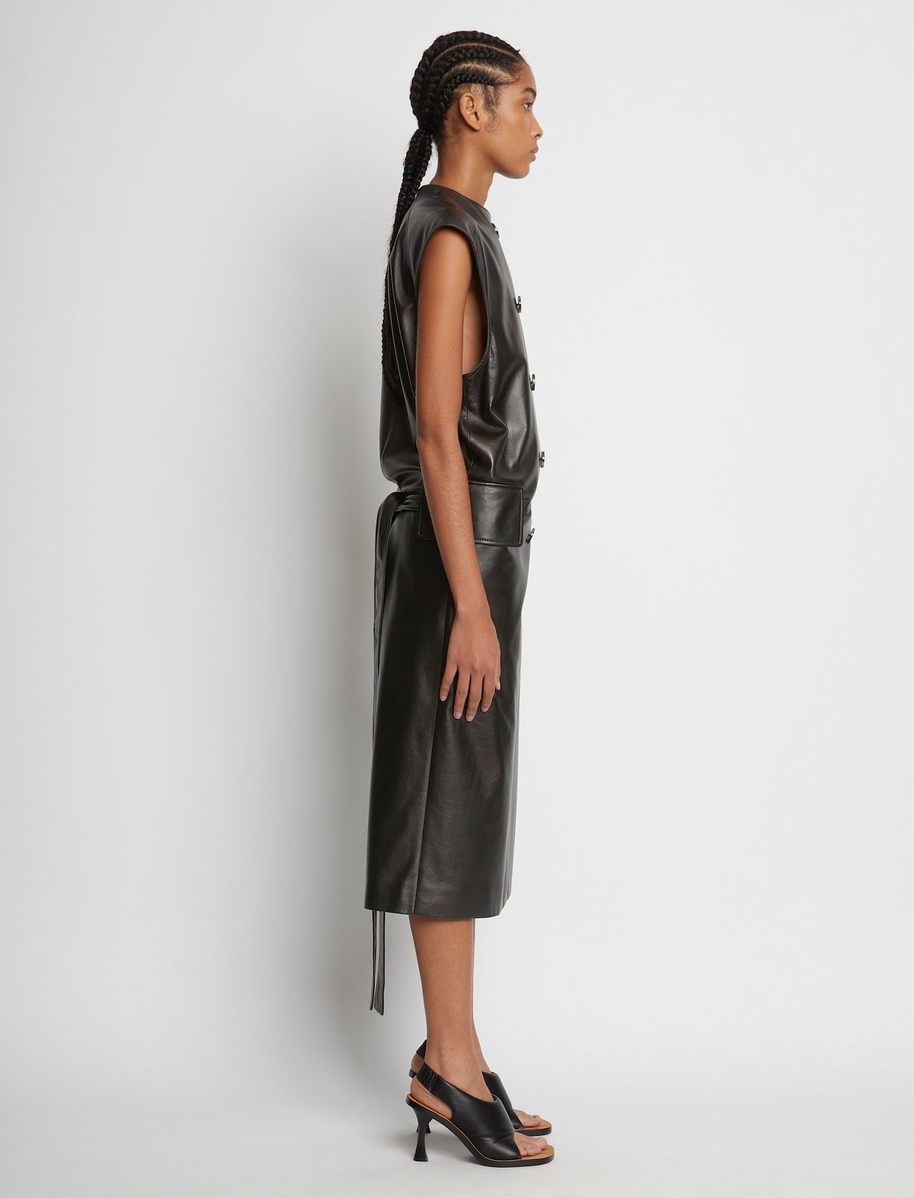 Leather Double Breasted Wrap Dress #1
