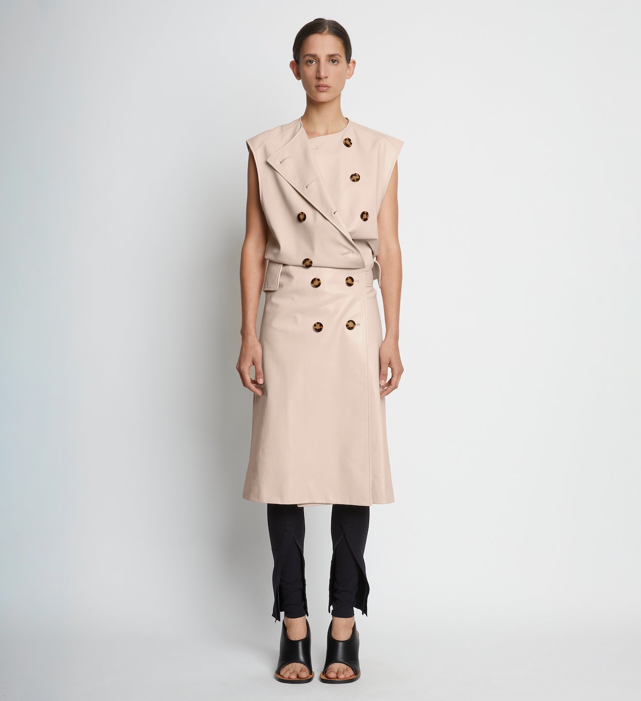 Leather Double Breasted Wrap Dress