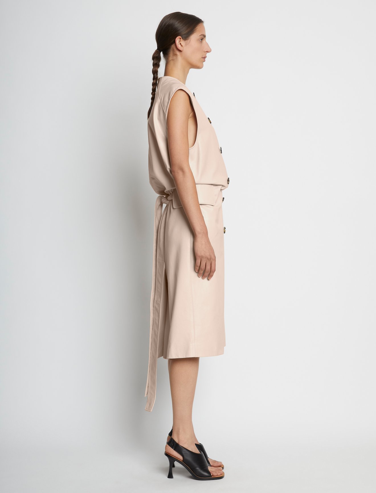 Leather Double Breasted Wrap Dress #1