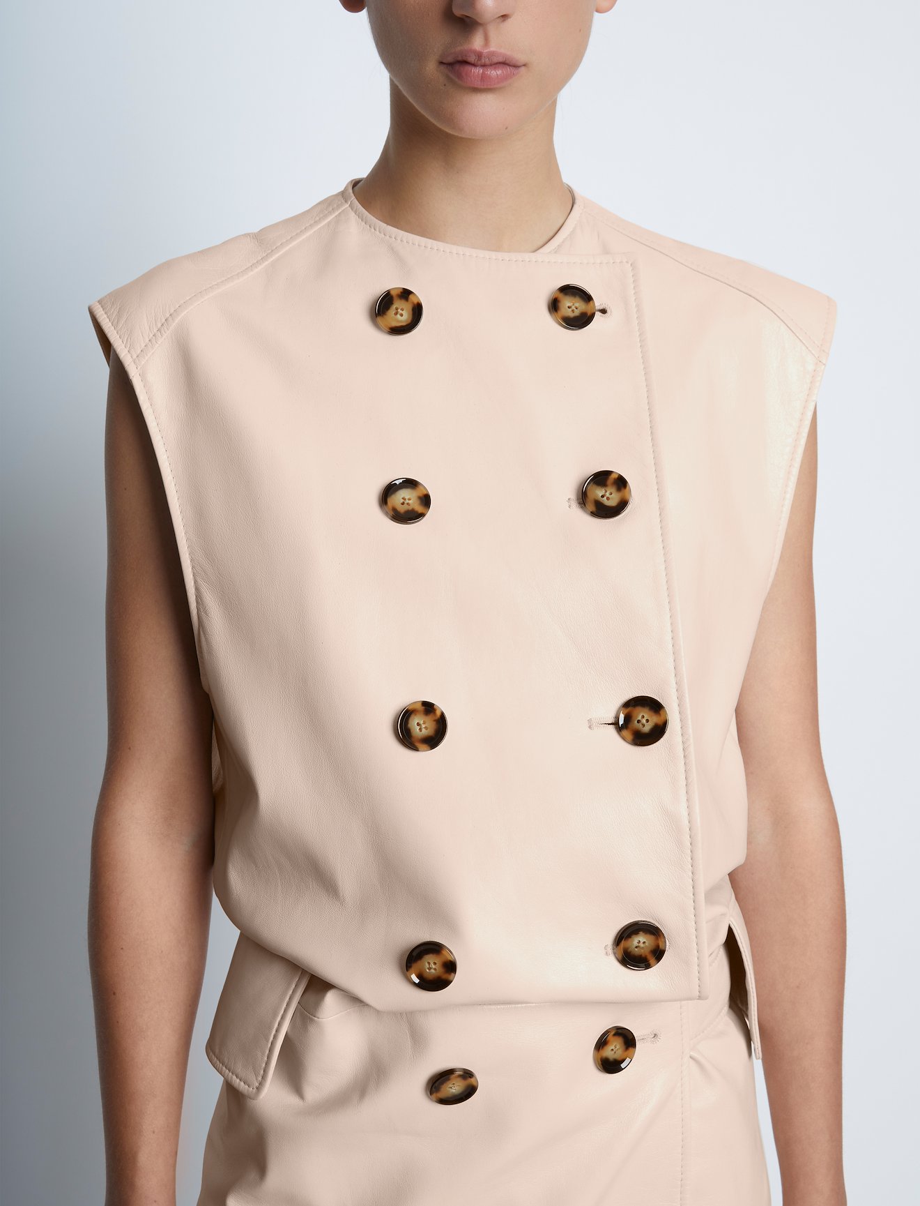 Leather Double Breasted Wrap Dress #3