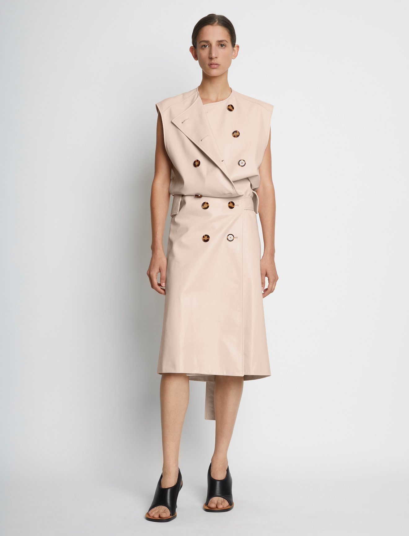 Leather Double Breasted Wrap Dress #5