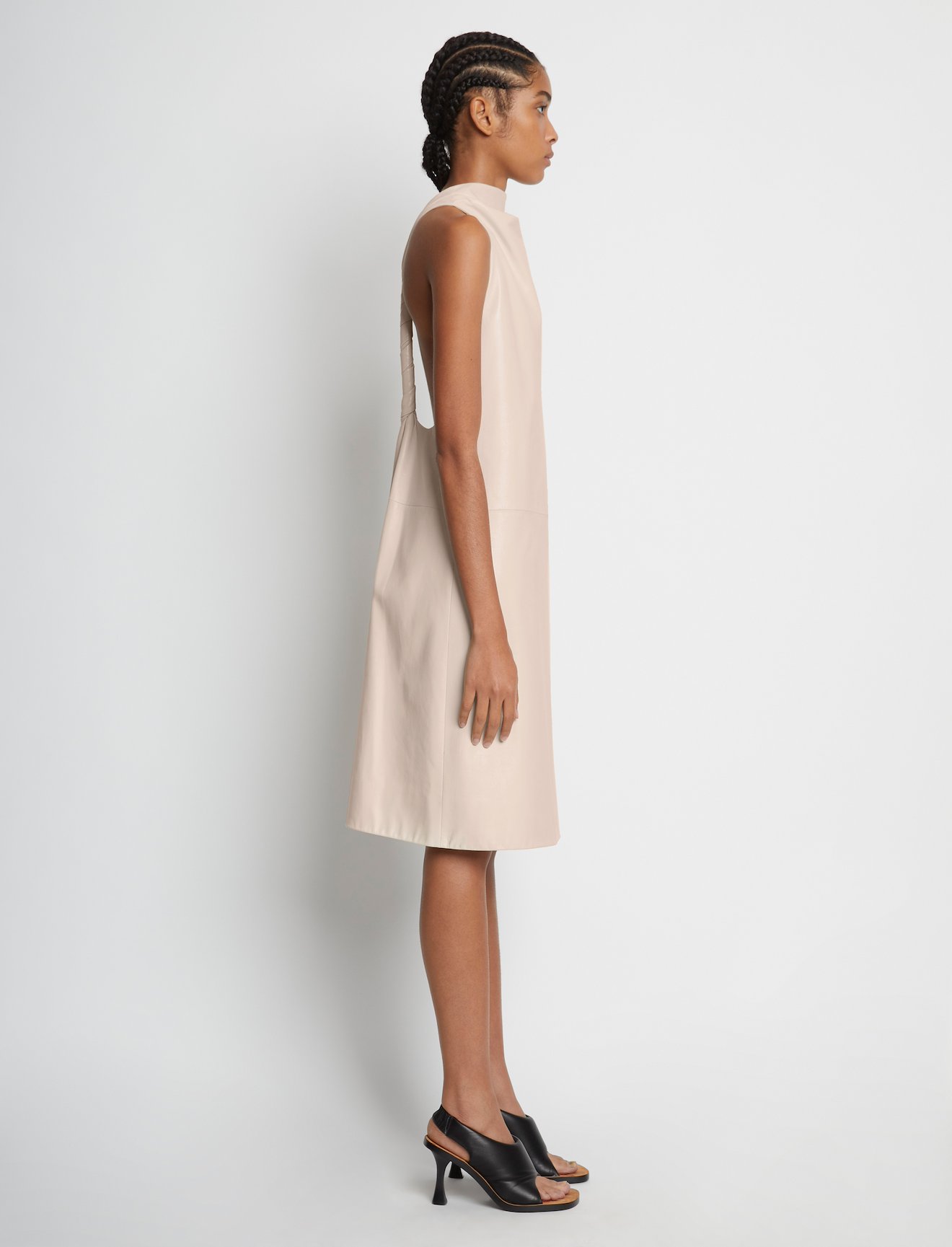 Leather Twist Back Dress #1
