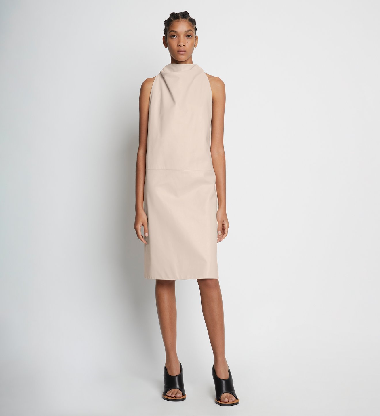 Leather Twist Back Dress
