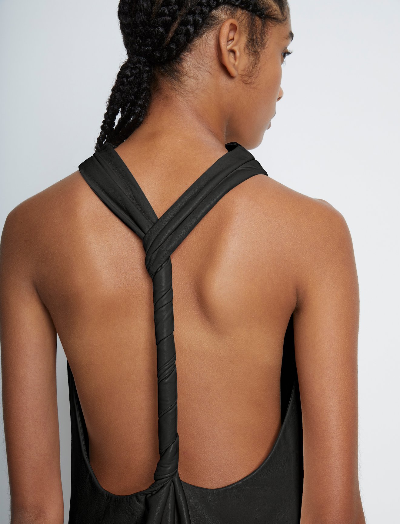 Leather Twist Back Dress #3
