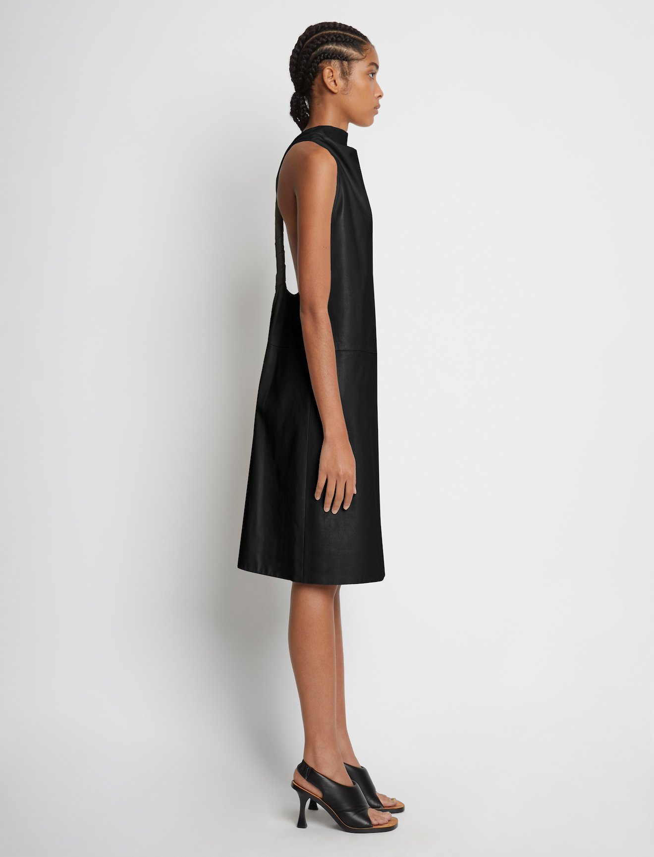 Leather Twist Back Dress #1
