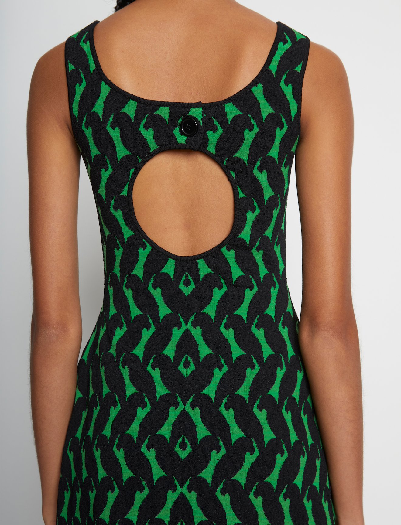 Parrot Jacquard Sculpted Tank Dress #3
