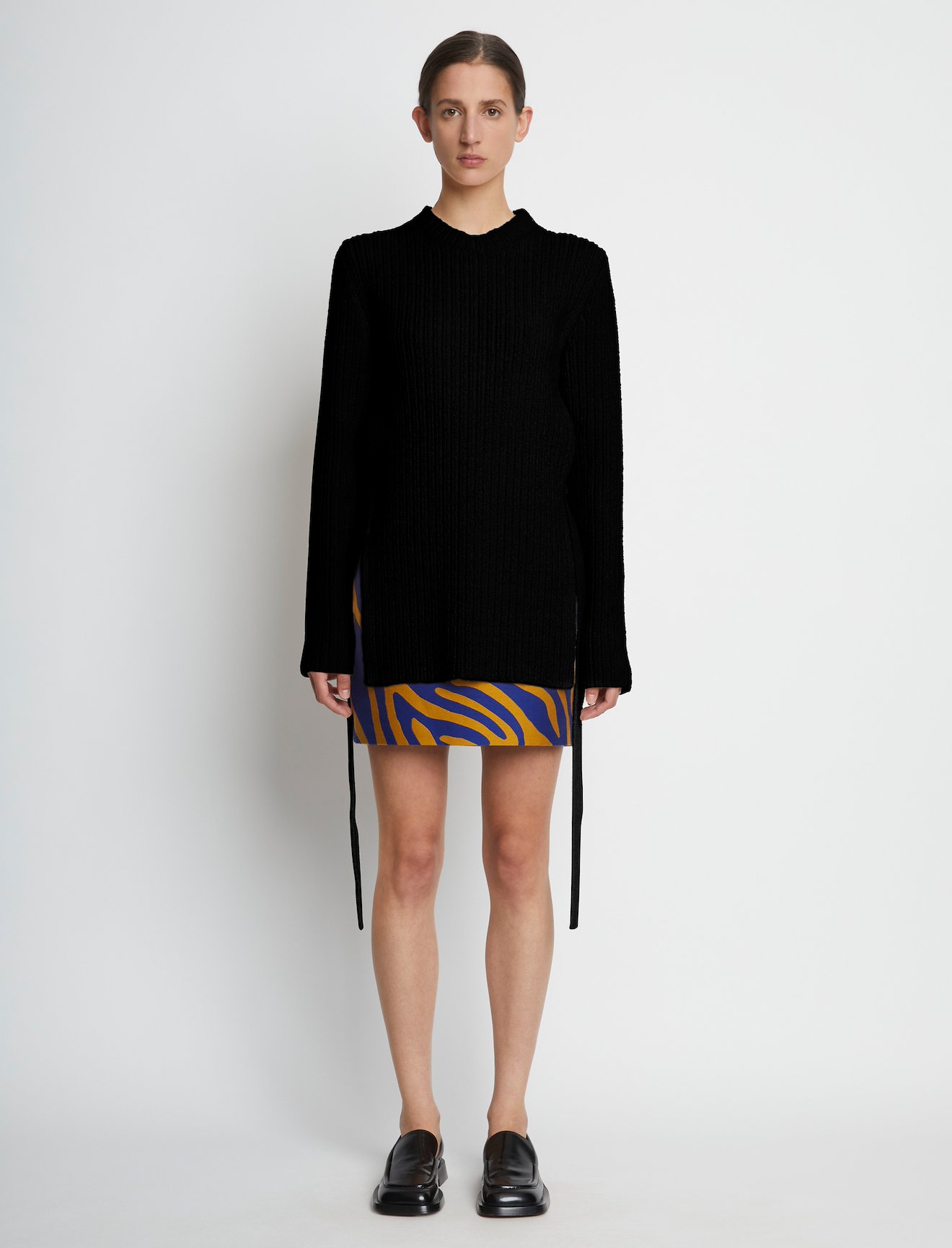 Compact Boucle Tie Sweater #6