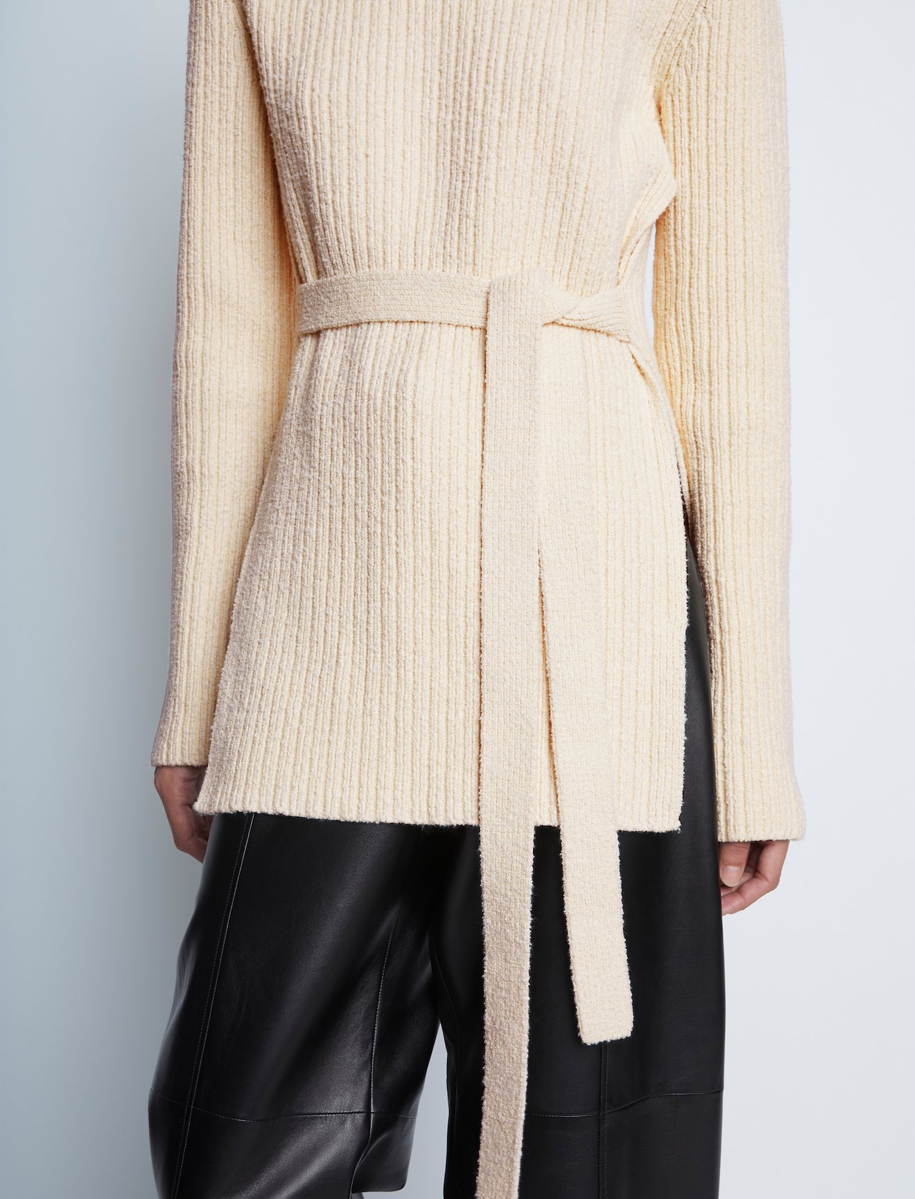 Compact Boucle Tie Sweater #4