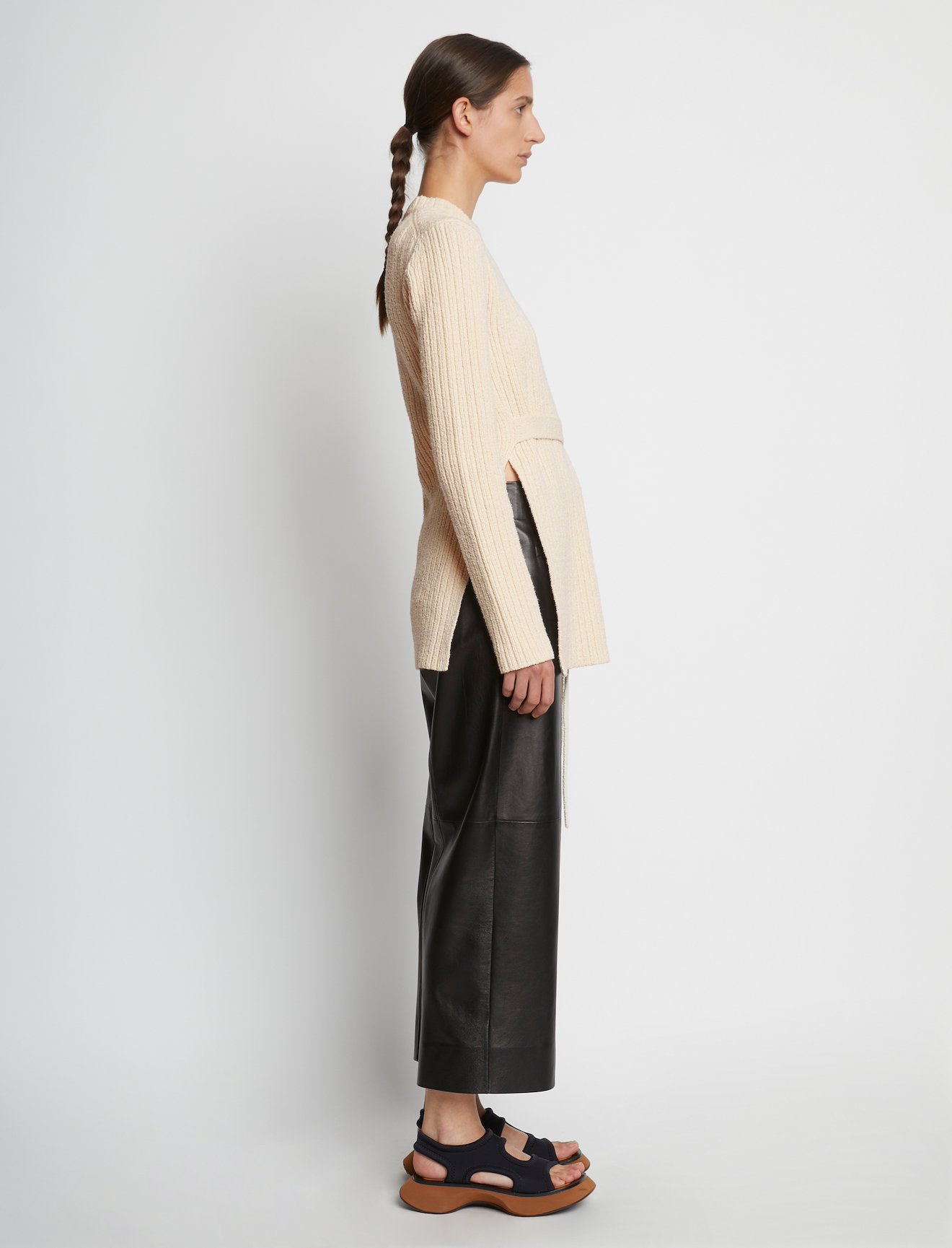 Compact Boucle Tie Sweater #2