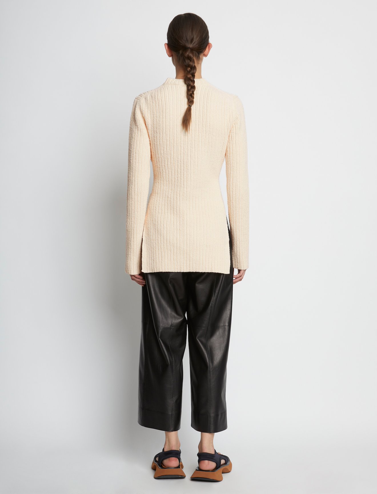 Compact Boucle Tie Sweater #3