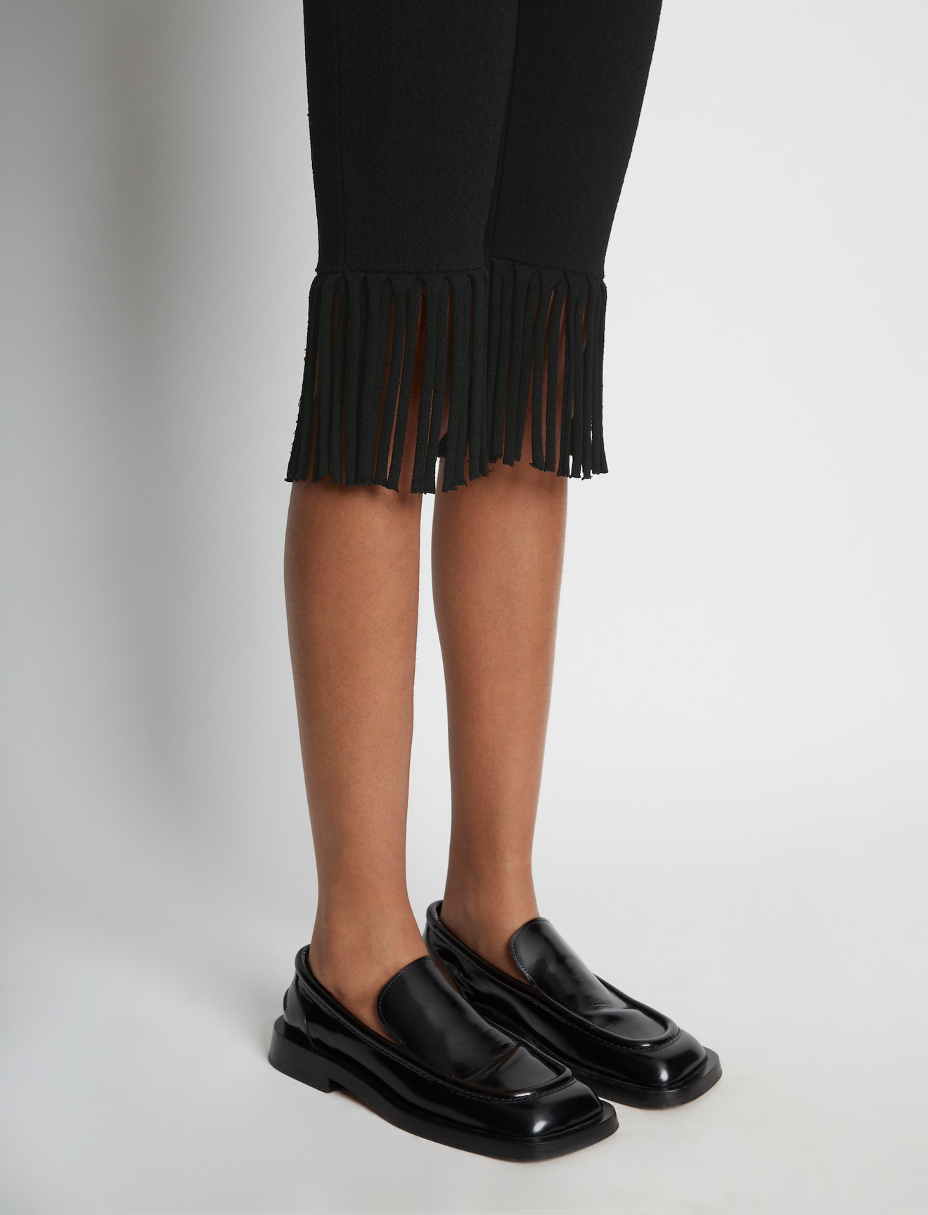Textured Knit Fringe Bike Shorts #3
