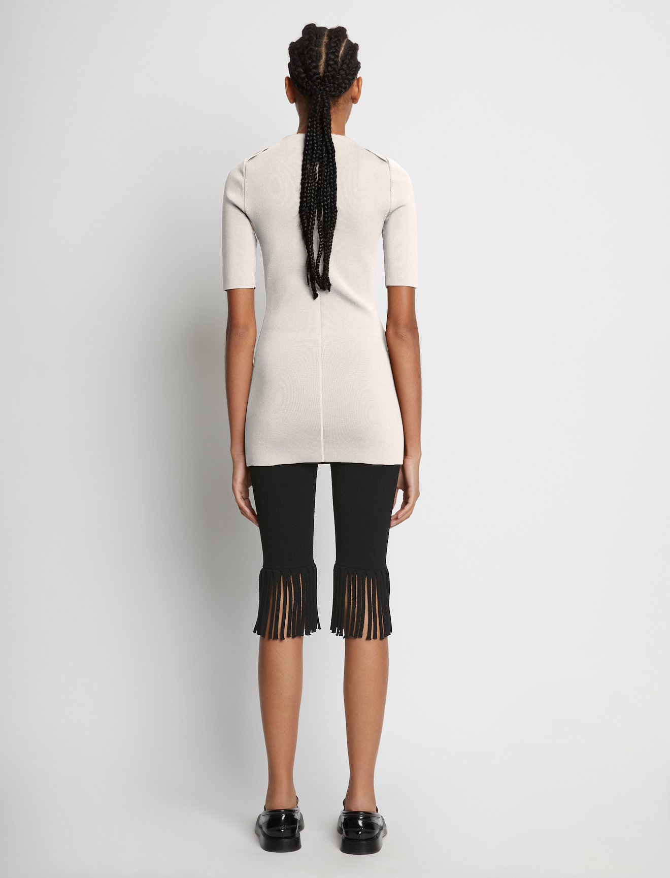 Textured Knit Fringe Bike Shorts #2
