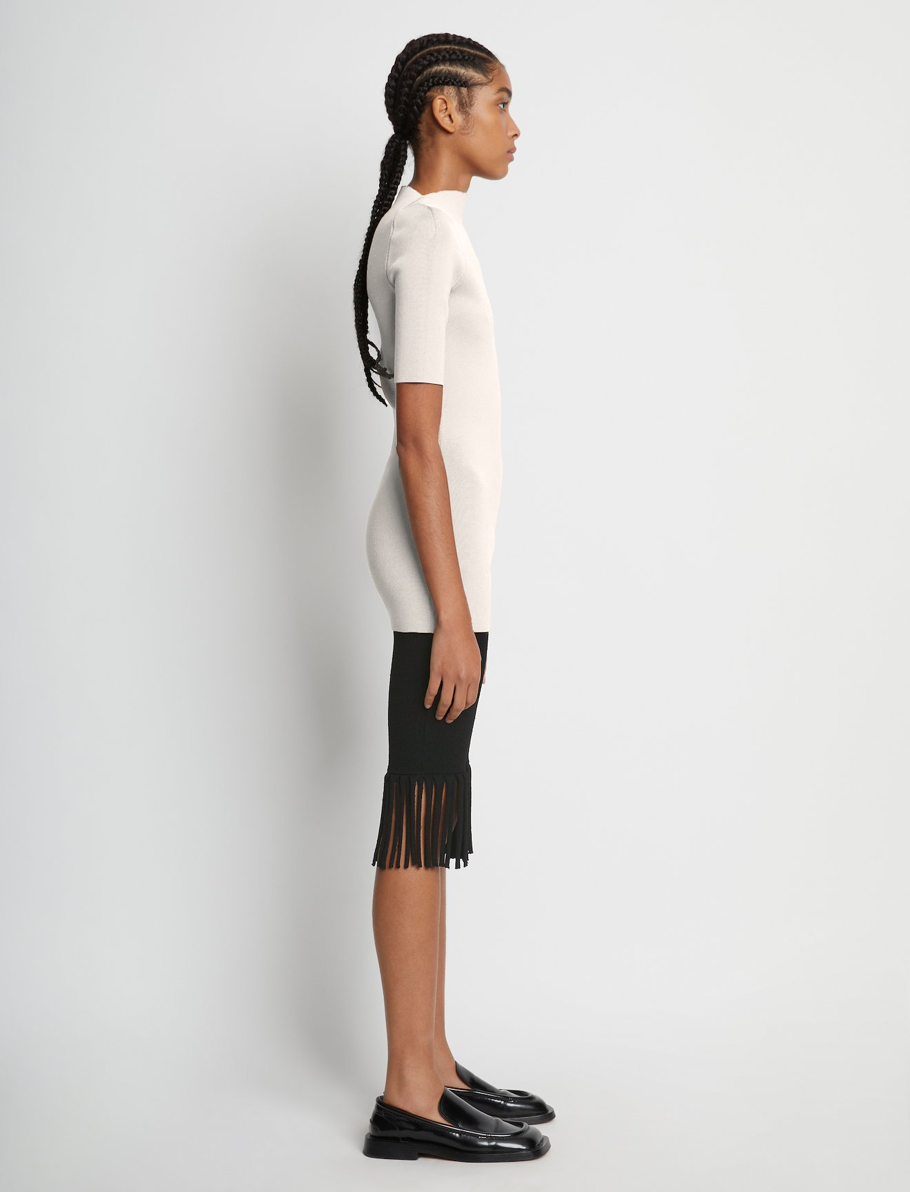 Textured Knit Fringe Bike Shorts #1