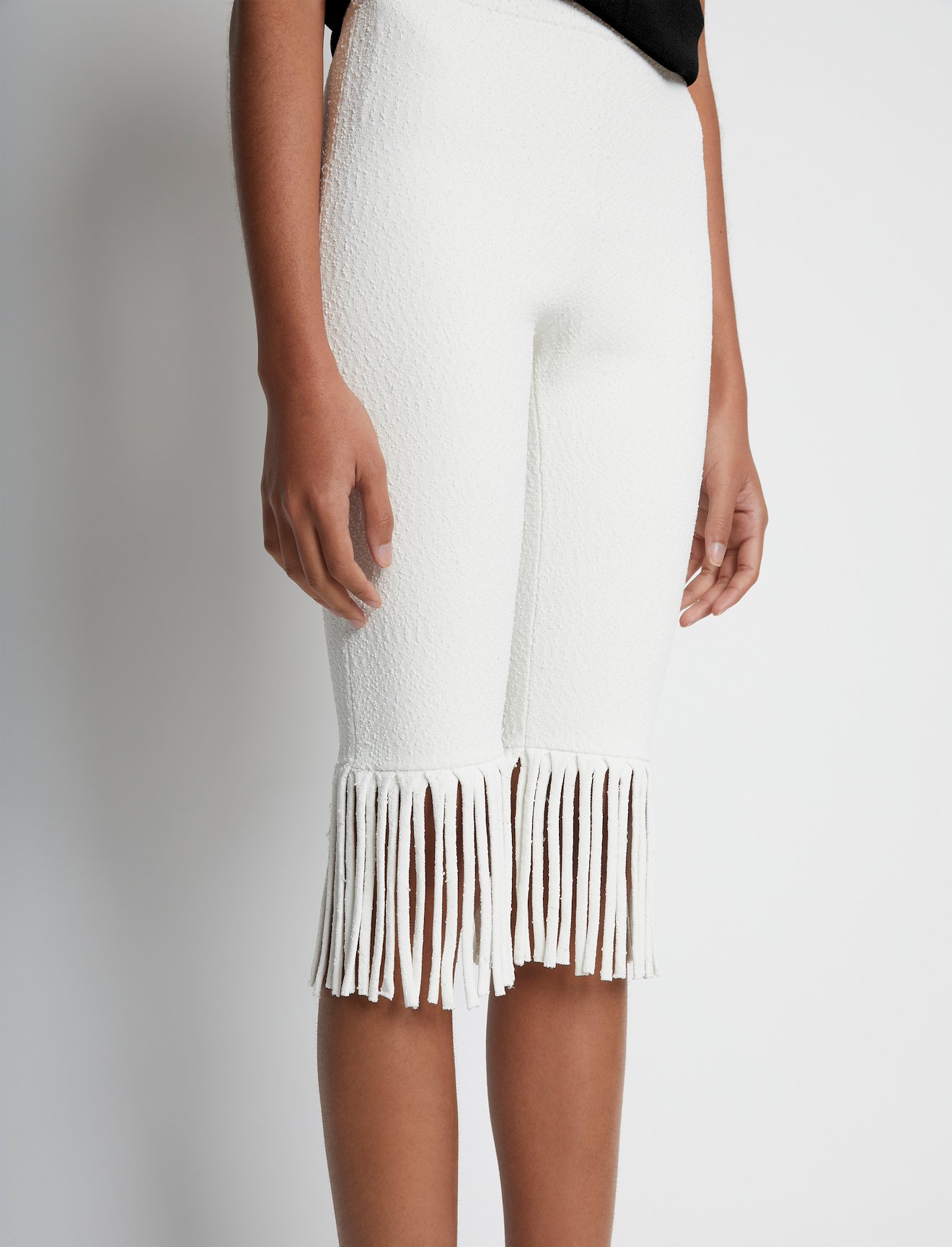 Textured Knit Fringe Bike Shorts #3