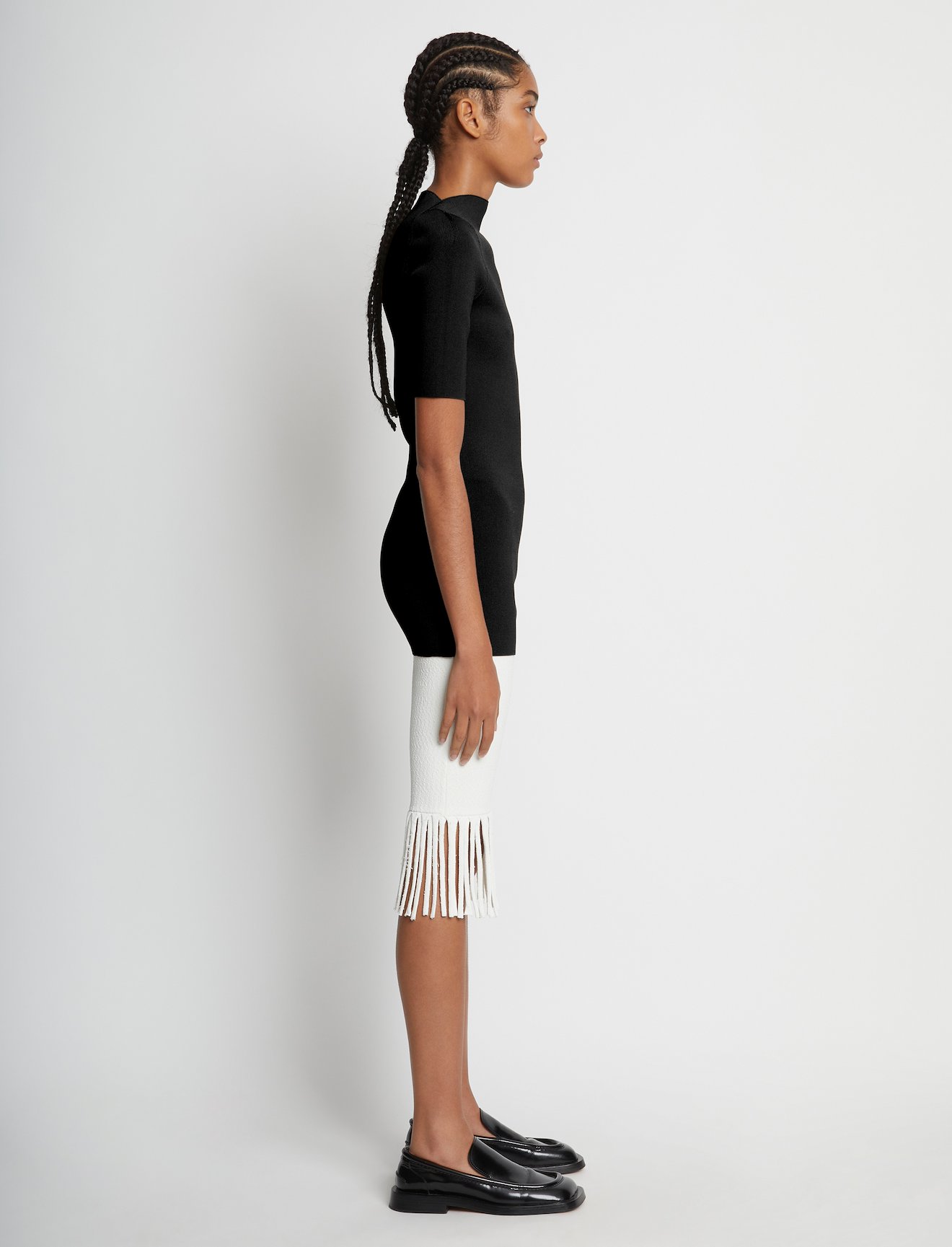 Textured Knit Fringe Bike Shorts #1