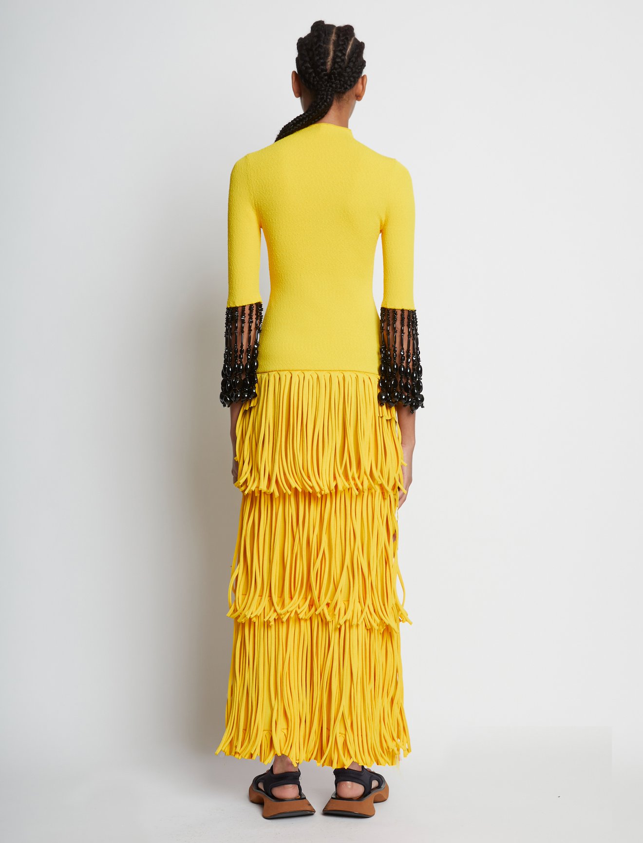 Textured Knit Beaded Fringe Dress #1
