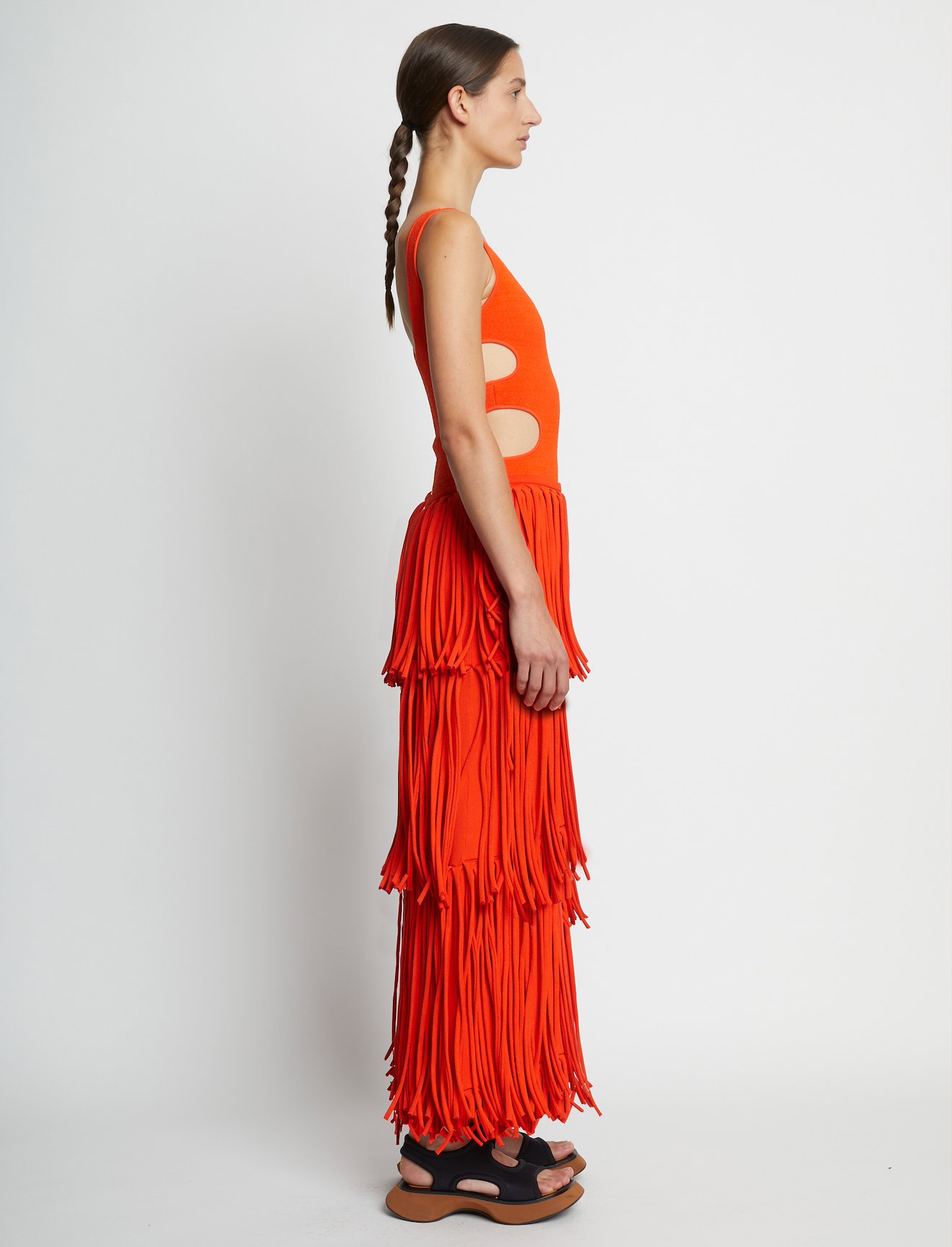 Textured Knit Fringe Skirt #1