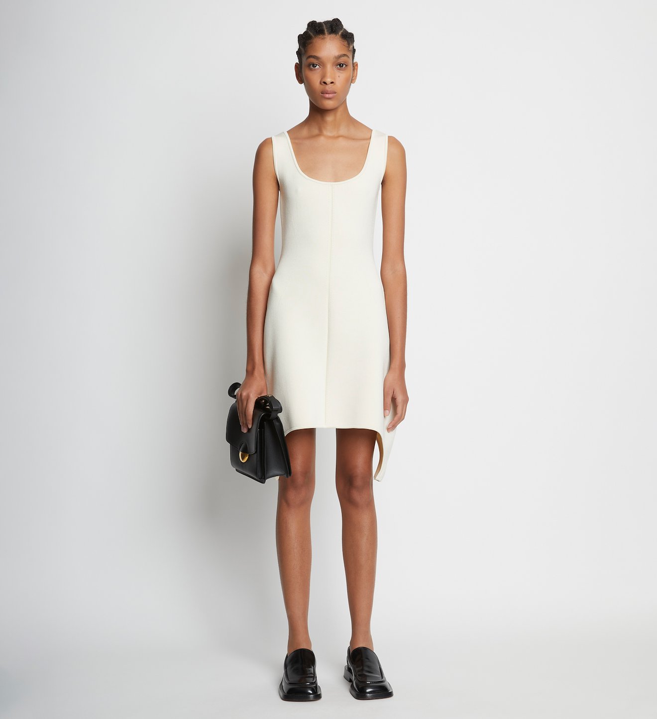 Compact Viscose Knit Sculpted Dress