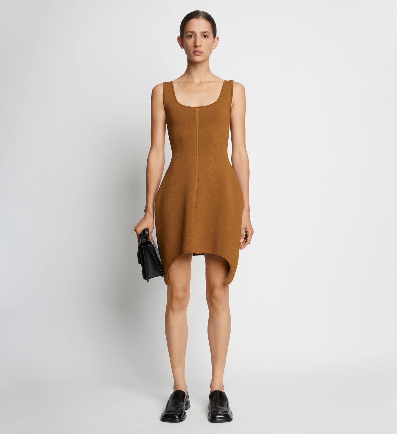 Compact Viscose Knit Sculpted Dress