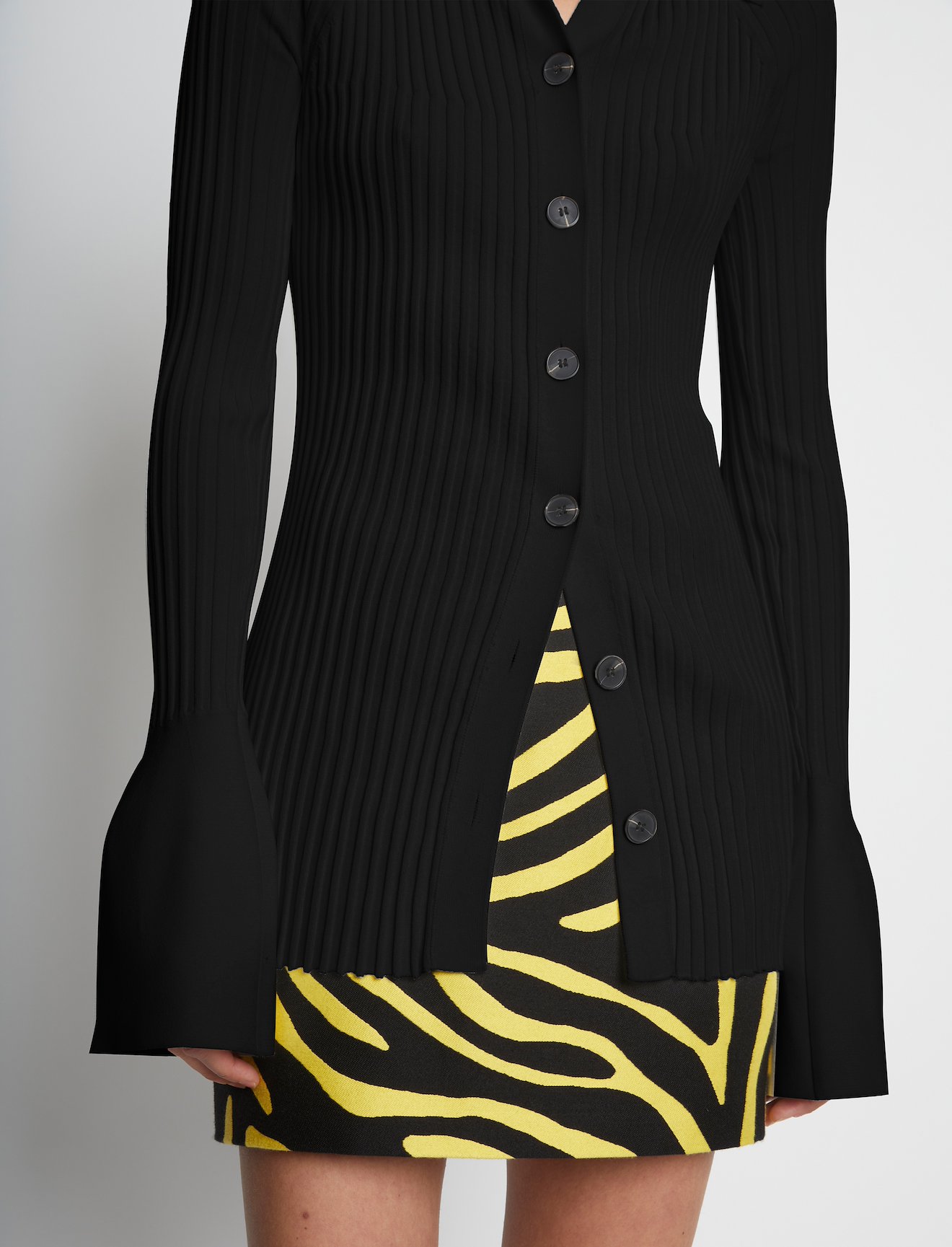 Rib Knit Collared Cardigan #4