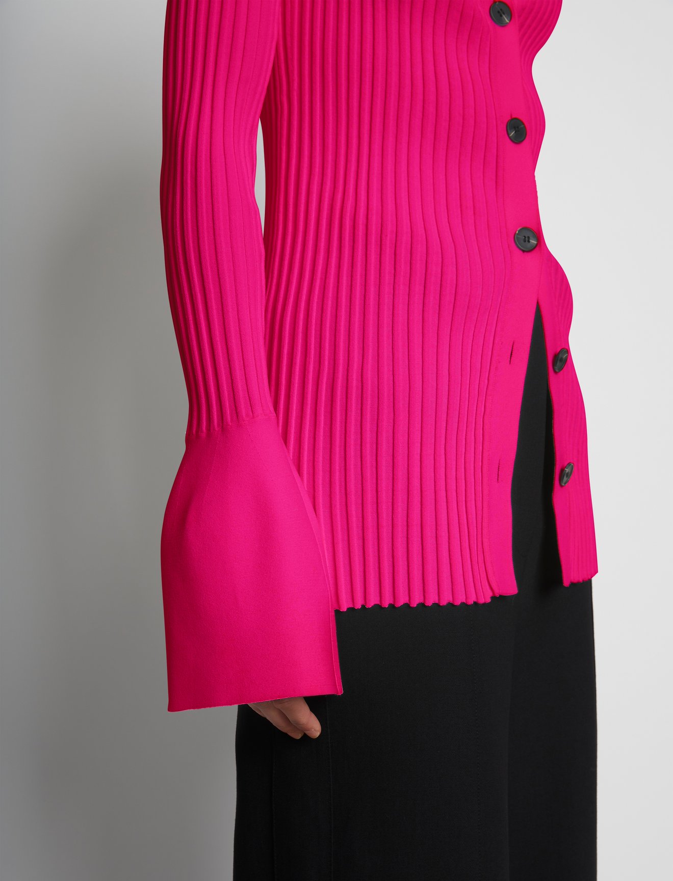Rib Knit Collared Cardigan #4