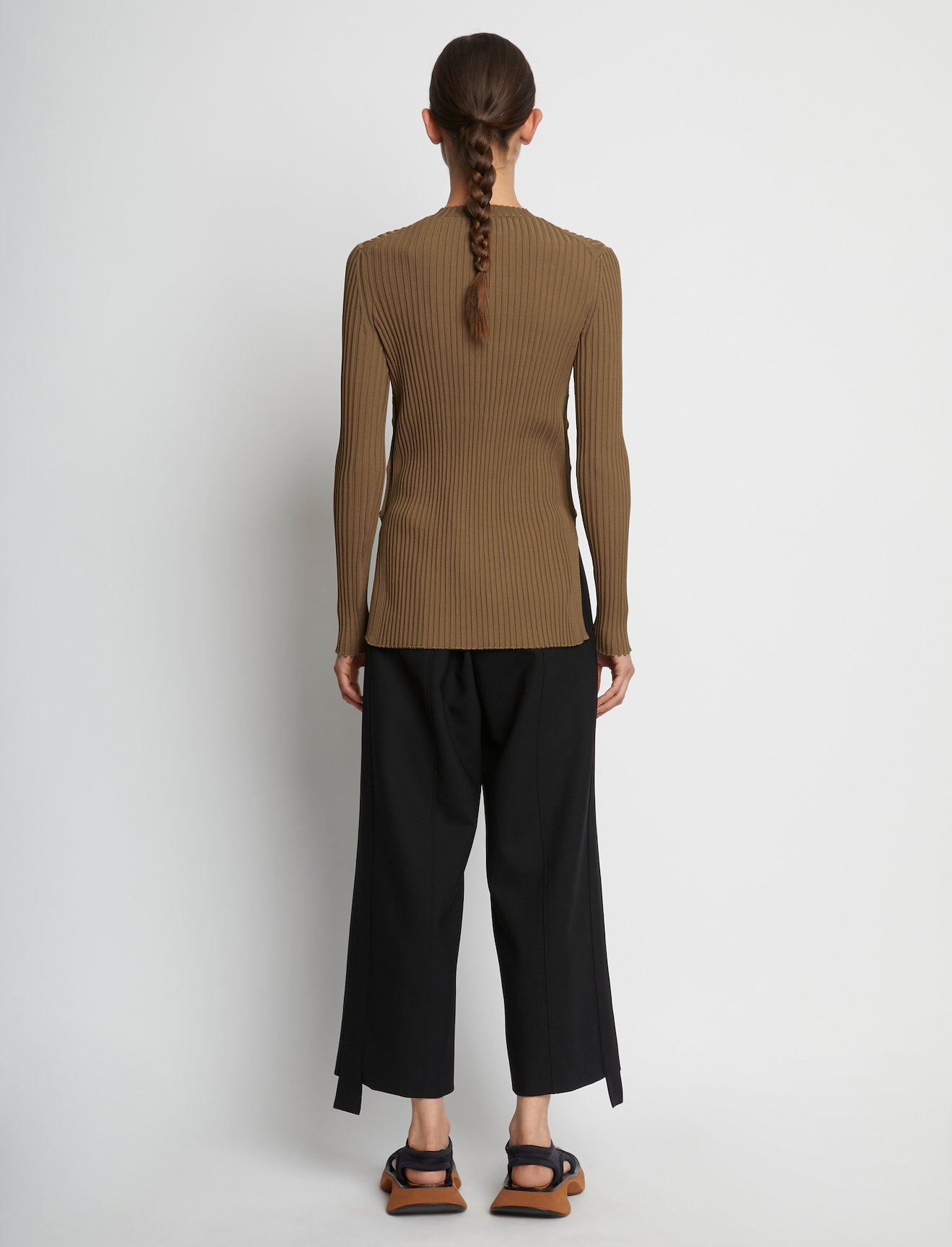Rib Knit Long Sleeve Sweater #3