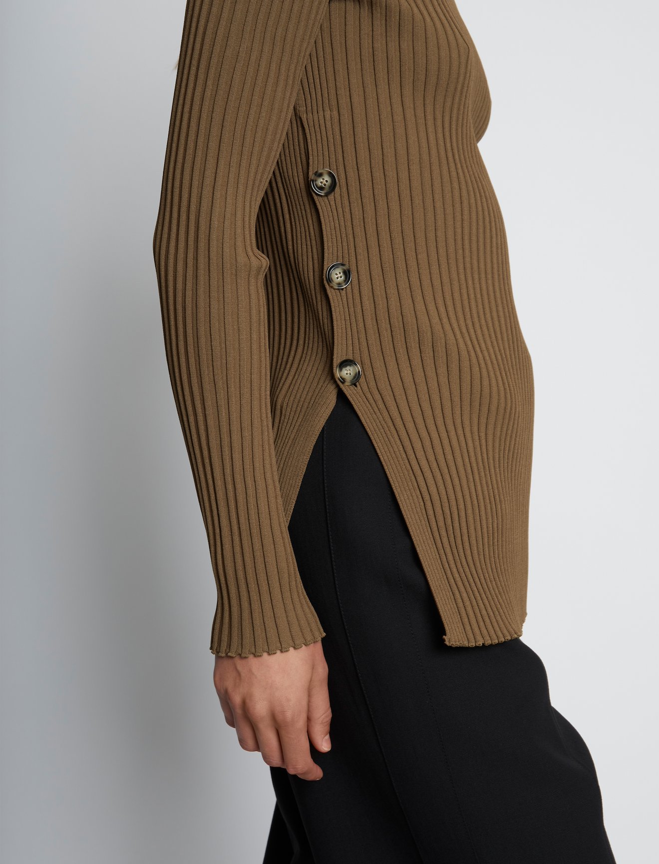 Rib Knit Long Sleeve Sweater #4