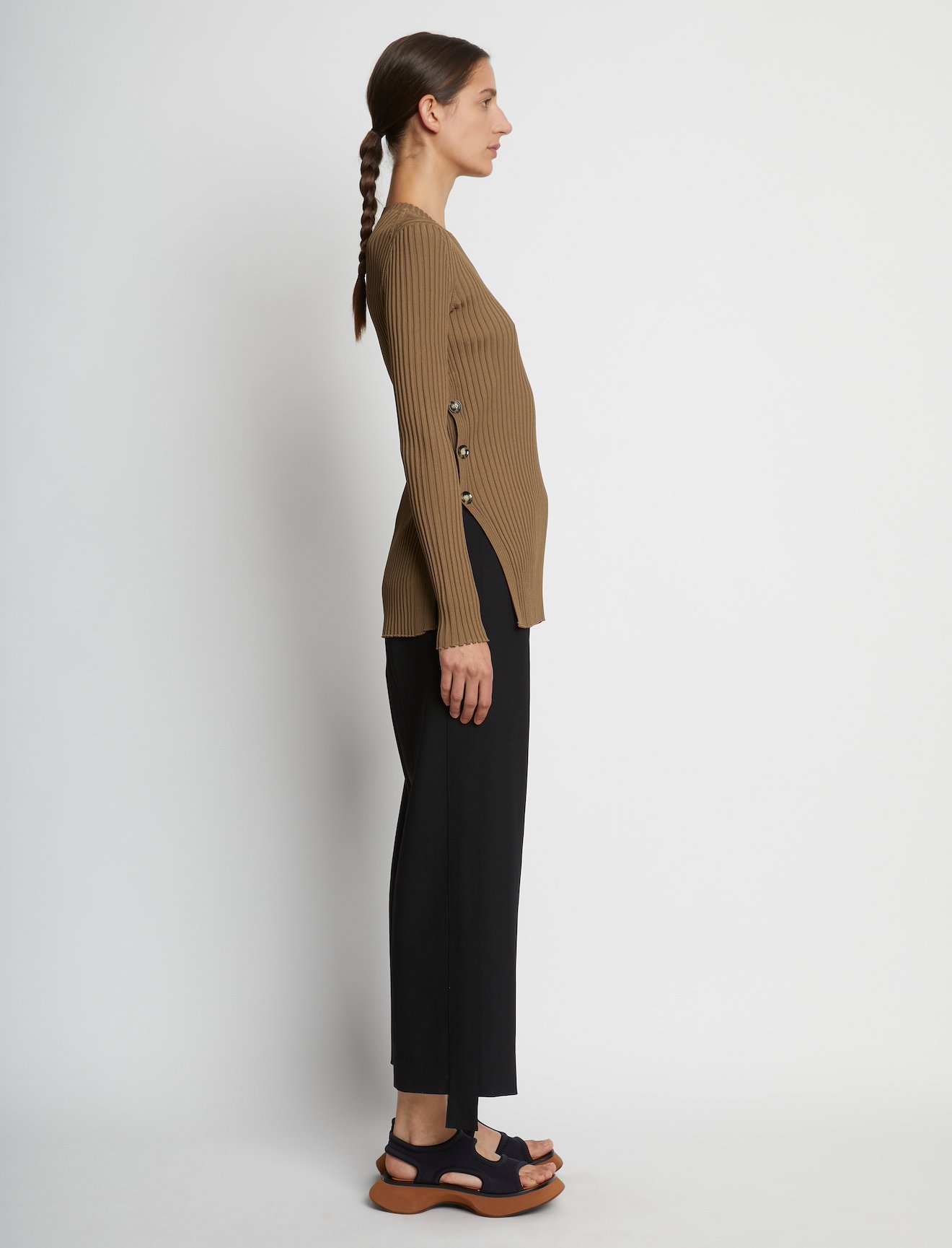 Rib Knit Long Sleeve Sweater #2