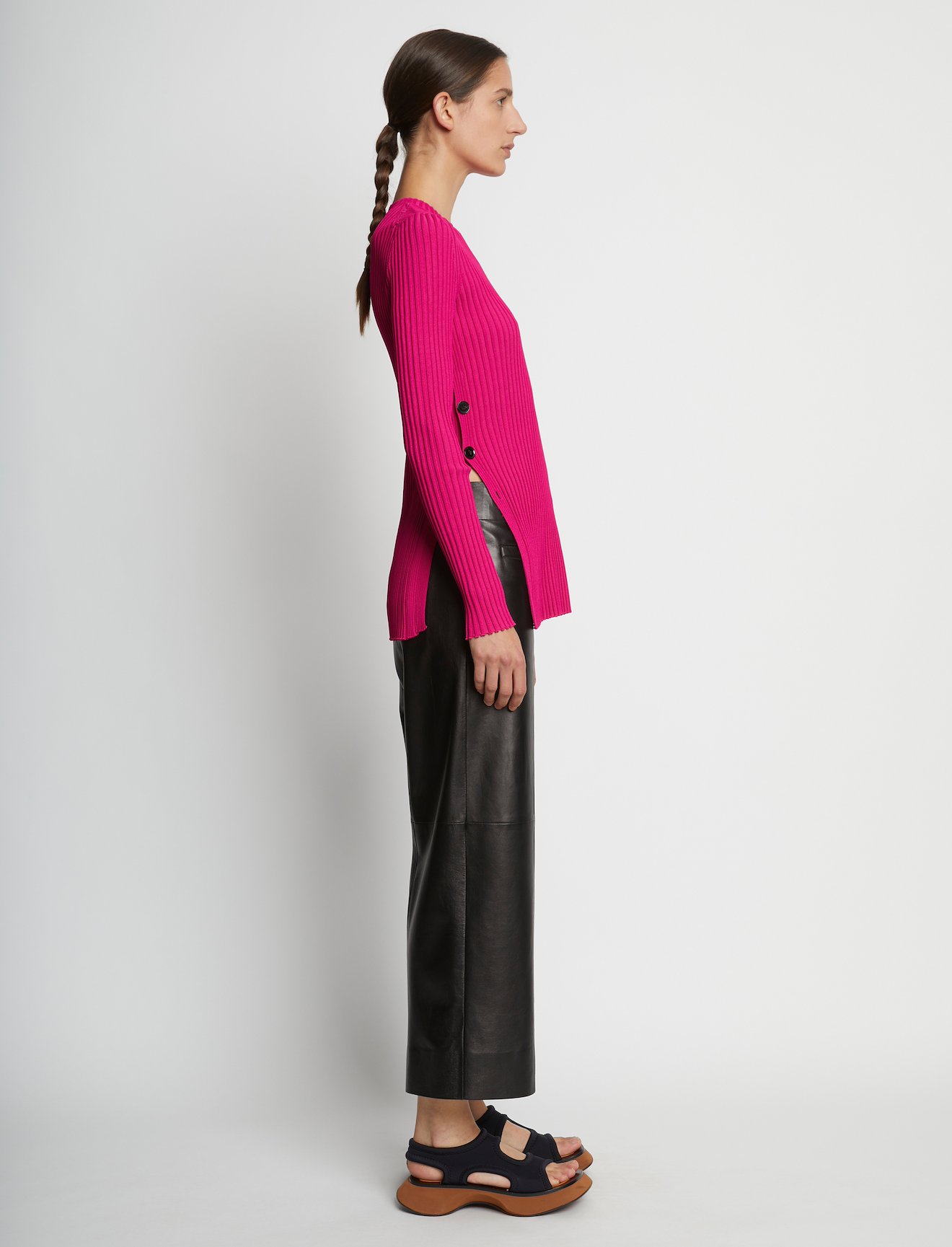 Rib Knit Long Sleeve Sweater #2