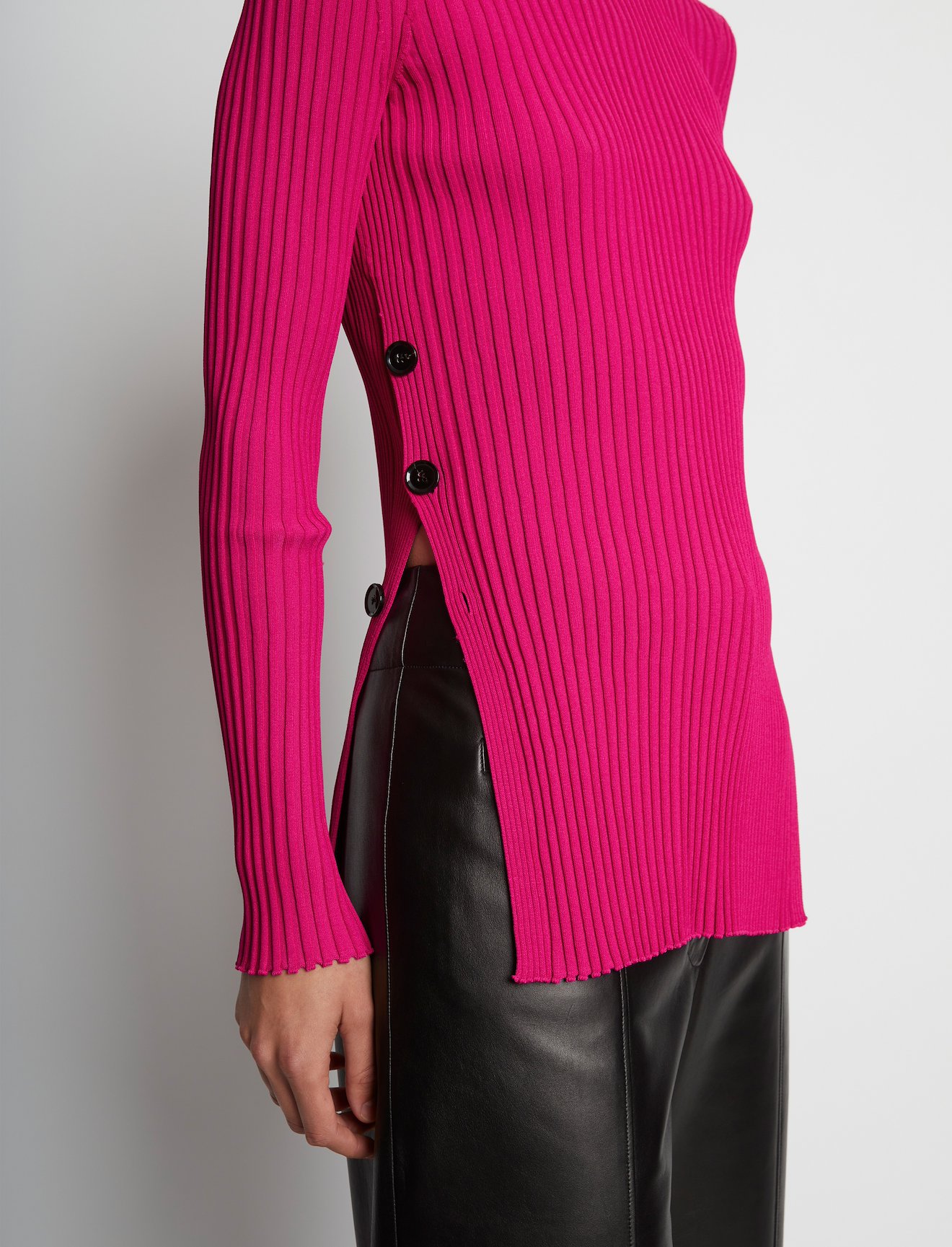 Rib Knit Long Sleeve Sweater #4