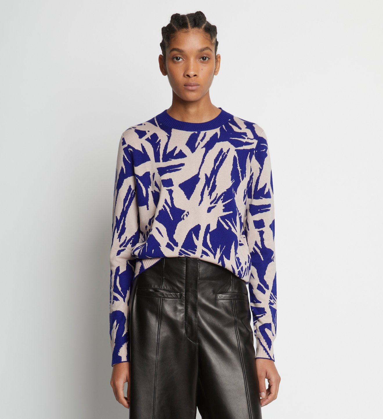Floral Silk Jacquard Sweater