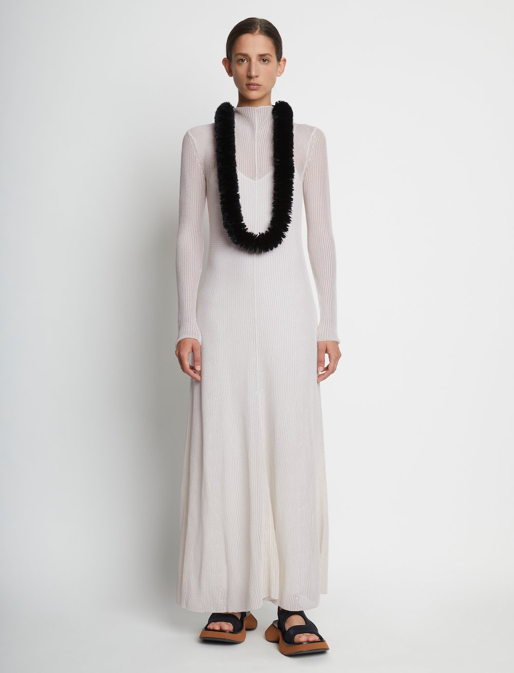 Silk Cotton Mesh Knit Dress