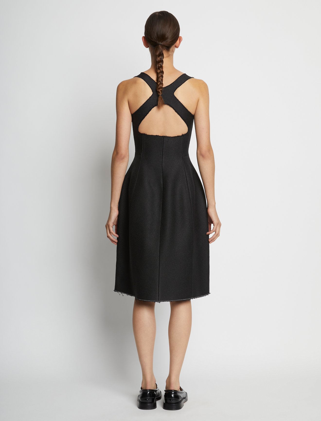 Bonded Boucle Crepe Sculpted Dress in black | Proenza Schouler