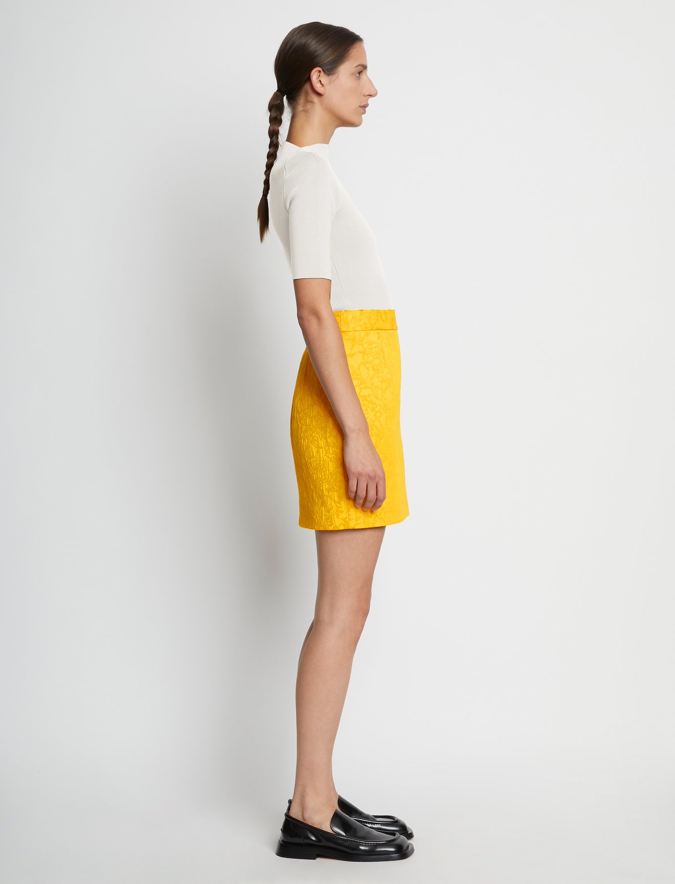 Floral Jacquard Skirt in yellow | Proenza Schouler