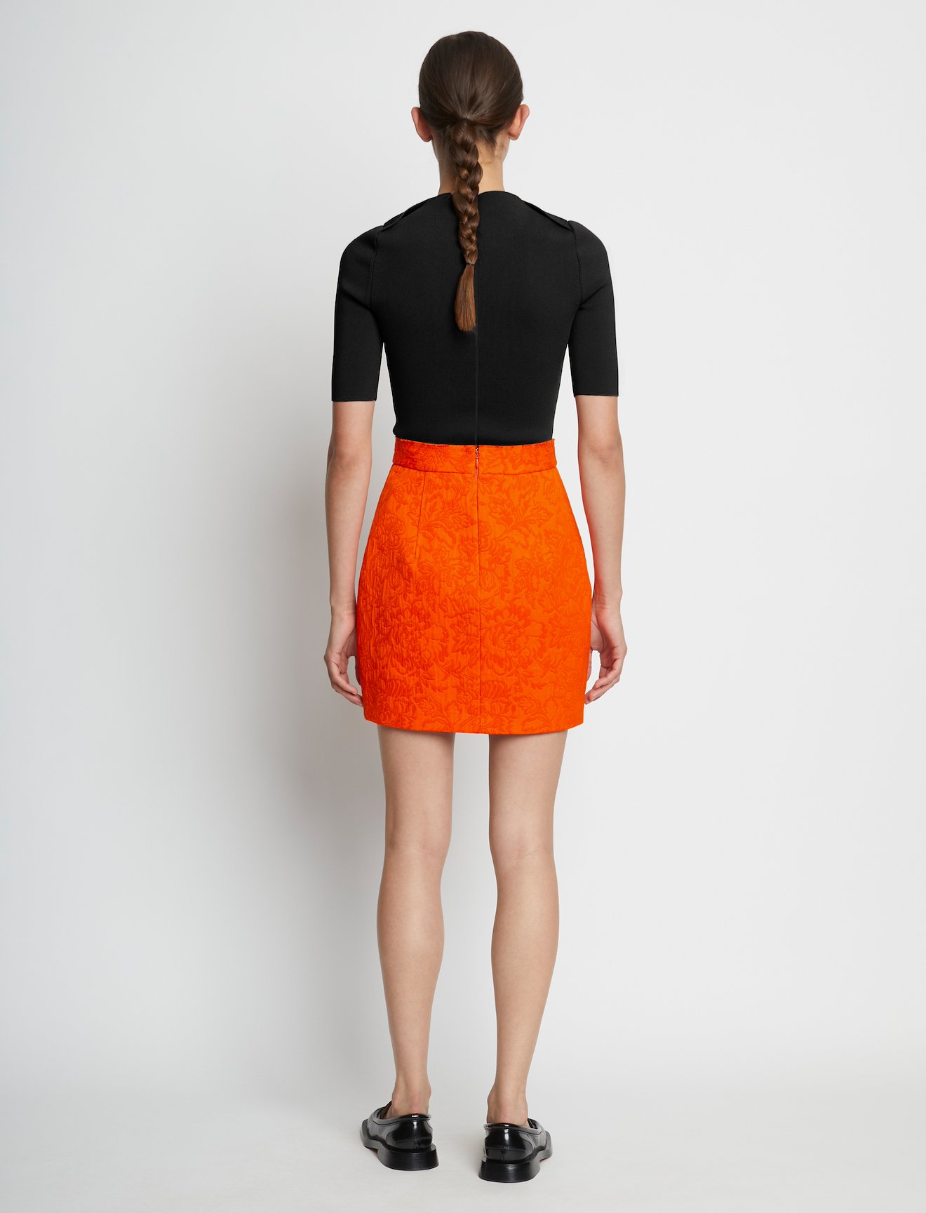 Floral Jacquard Skirt in orange | Proenza Schouler