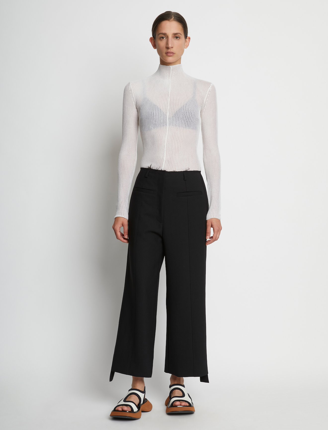 Silk Cotton Mesh Knit Top #1