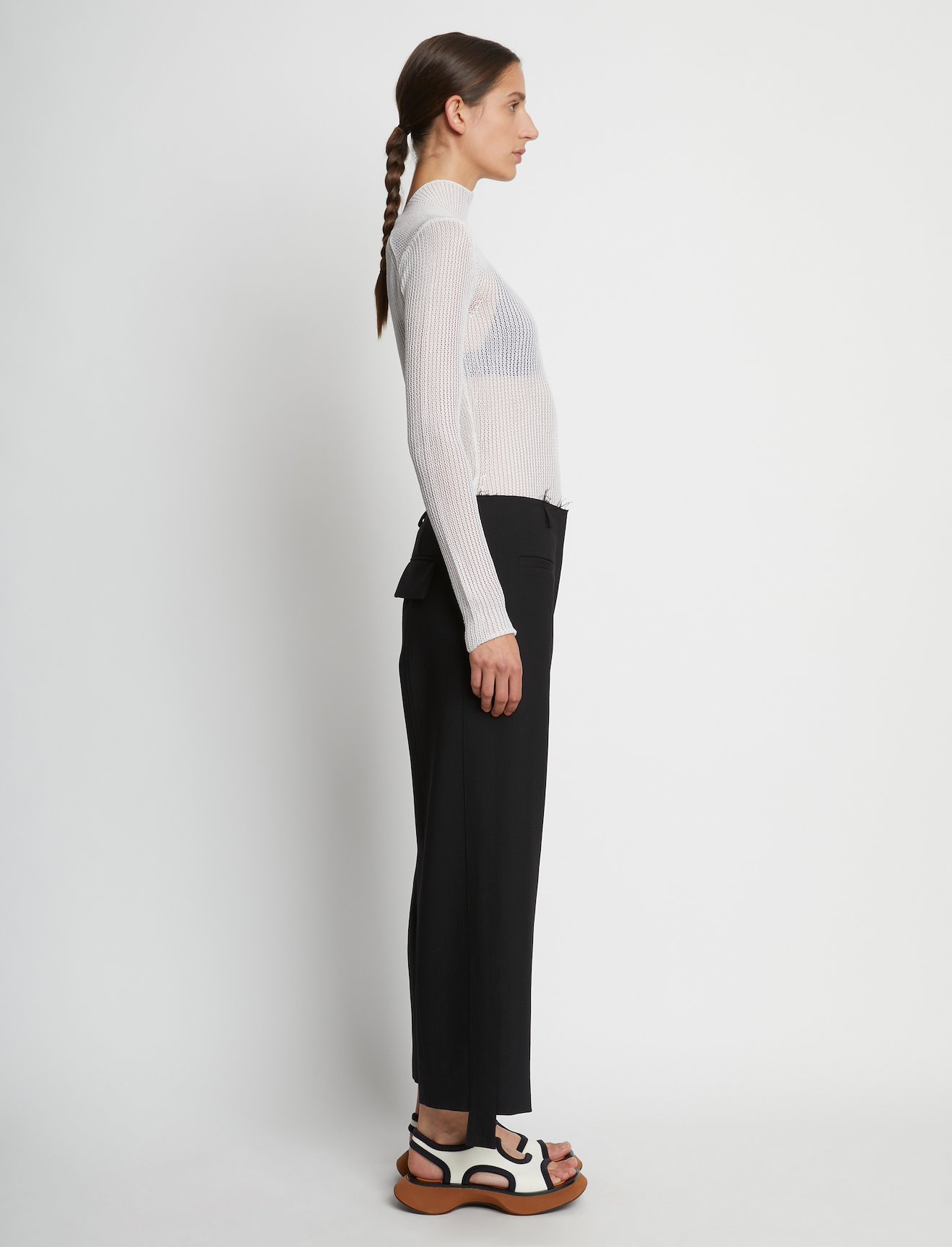 Silk Cotton Mesh Knit Top #2