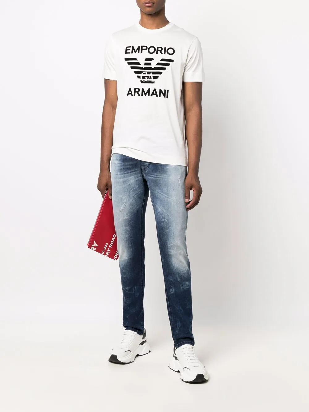 фото Emporio armani джинсы из вареного денима