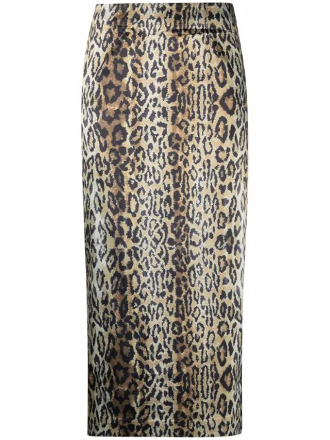 ROTATE BIRGER CHRISTENSEN Tasha animal-print pencil skirt