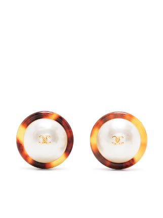 CHANEL Pre-Owned 1997 CC Button clip-on Earrings - Farfetch