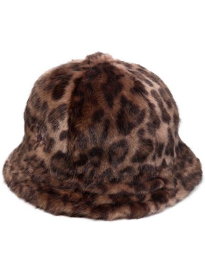 faux fur leopard print hat