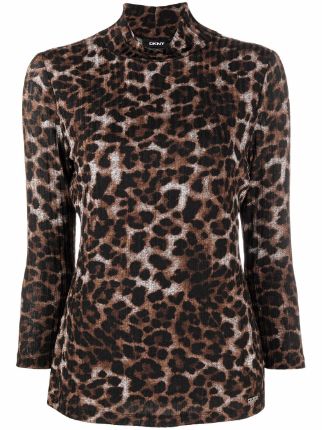 dkny leopard print top