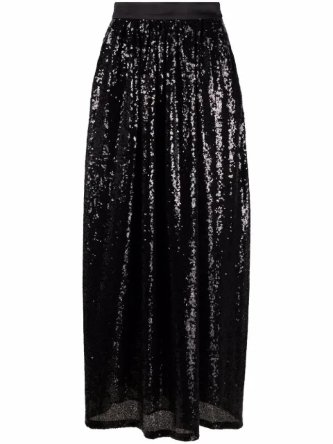 Emporio Armani falda larga con lentejuelas