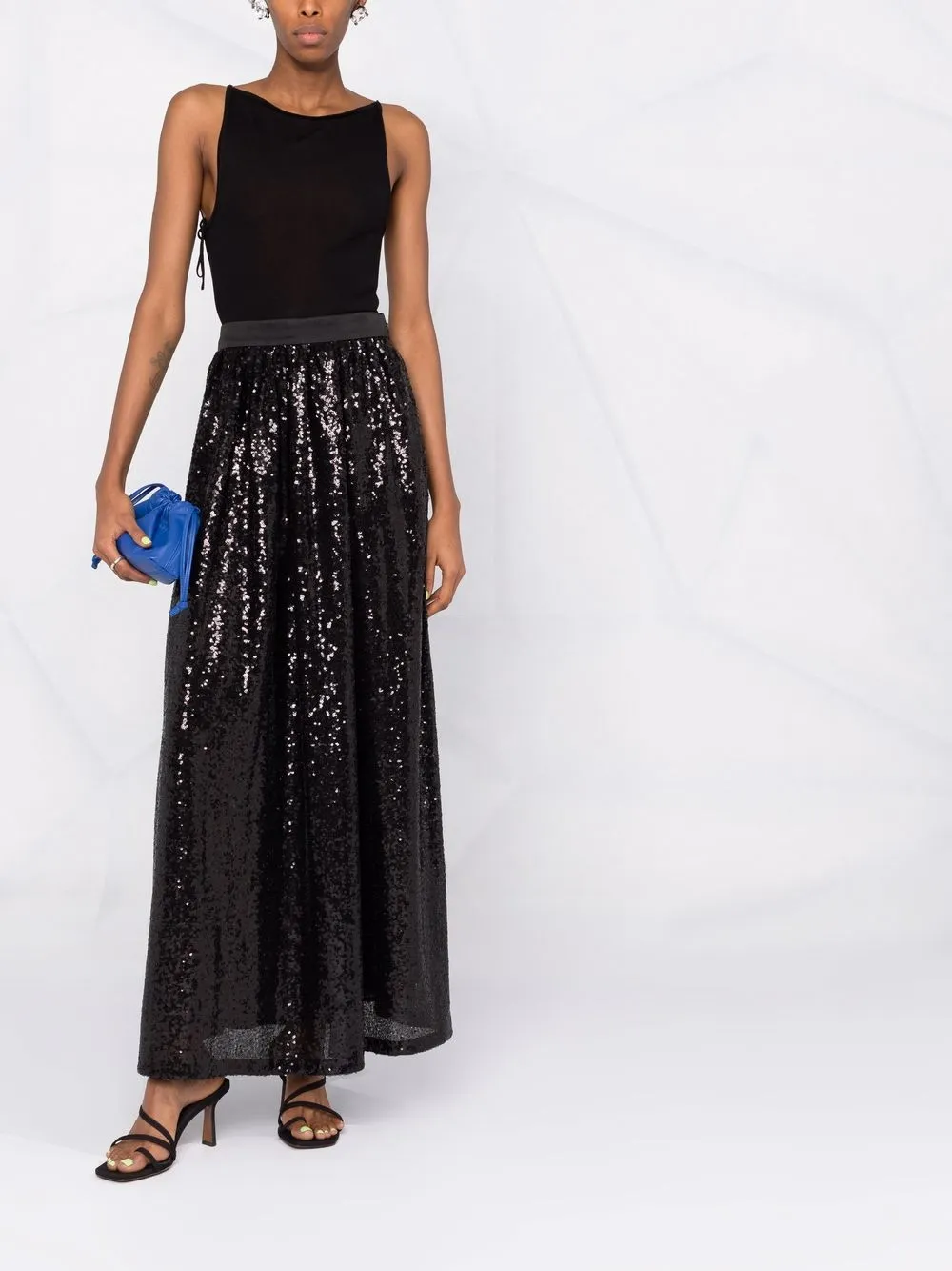 Emporio Armani Maxi-rok met pailletten - Zwart