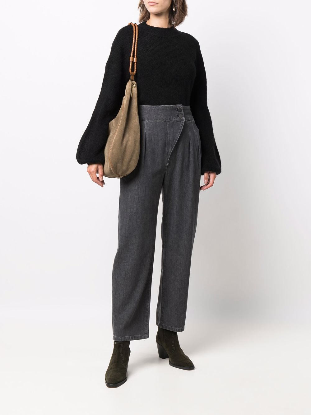 фото Alessia santi off-centre fastening tapered trousers