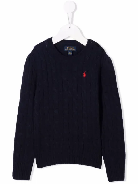 POLO RALPH LAUREN KIDS كنزة 'بولو بوني' بحياكة الضفيرة 