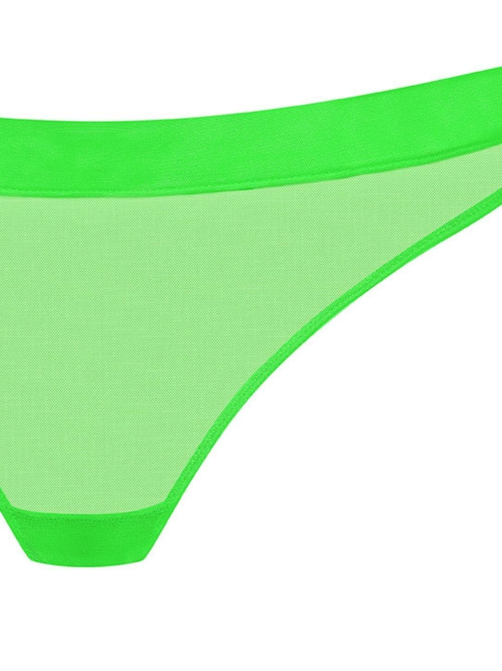 Shop Maison Close Transparent Mesh Briefs In Green